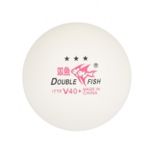 双鱼Doublefish 第14届全运会比赛用有缝双标乒乓球V40+三星球 白色6个装