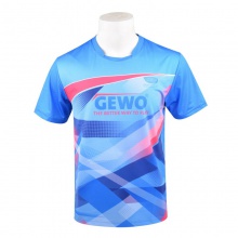 捷沃GEWO FN07 舞动 专业乒乓球服运动T恤 印花比赛服 蓝色