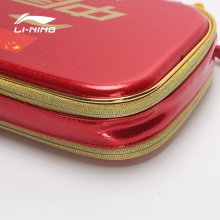 李宁LINING ABJT033-1 红色 国旗版 方形双层拍套 乒乓拍包拍盒