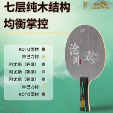 Doublefish双鱼沧渊乒乓球底板七层纯木阿尤斯大芯底板快攻乒乓球拍底板